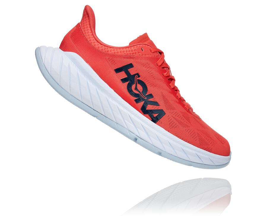 Tenis Hoka One One Mujer Rojos/Blancos - Carbon X 2 - DUFQ69512